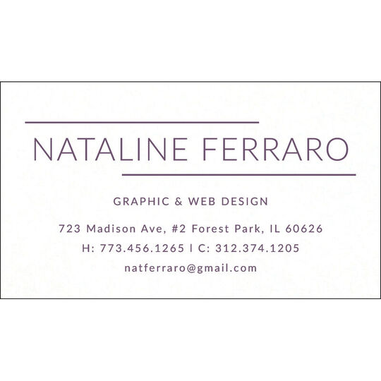 Double Line Letterpress Contact Cards